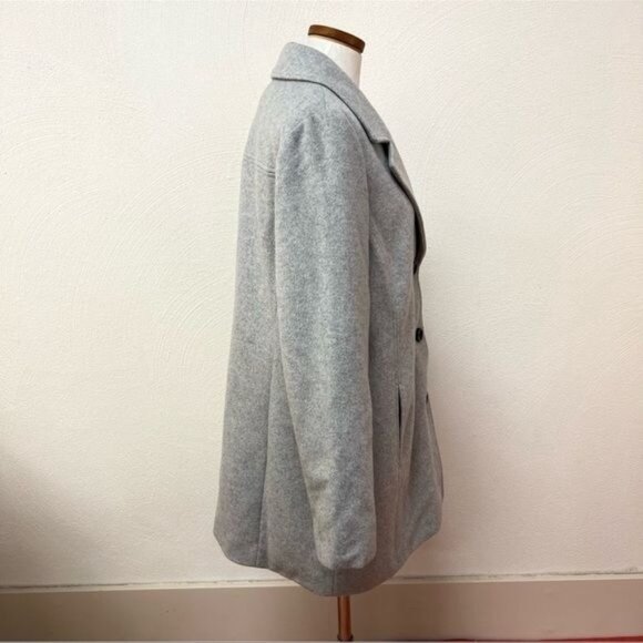J. Jill Women’s Wool Blend Mid Length Pea Coat In Gray Sz M - Picture 3 of 7